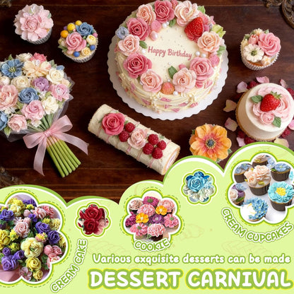 Hendiy 7Pieces/set Cake Decorating Tips Set Cream Icing Piping Fondant Rose Nozzle Pastry Tools Fondant Decorating Tools