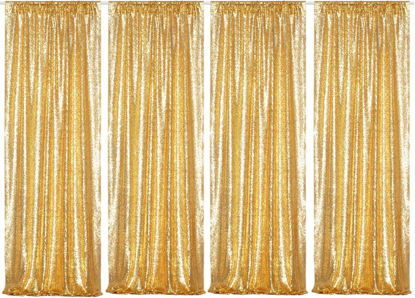 Poise3EHome Black Sequin Backdrop Curtains, 2 Panels 2FTx8FT Glitter Photo Booth Backdrop for Halloween Birthday Bachelorette Wednesday Twilight Party Decorations