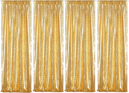Poise3EHome Black Sequin Backdrop Curtains, 2 Panels 2FTx8FT Glitter Photo Booth Backdrop for Halloween Birthday Bachelorette Wednesday Twilight Party Decorations