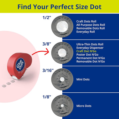 Glue Dots, Craft Dots, Double-Sided, 1/2", .5 Inch, 200 Dots, DIY Craft Glue Tape, Sticky Adhesive Glue Points, Liquid Hot Glue Alternative, Clear