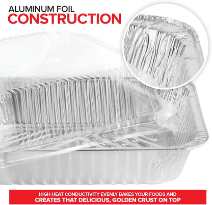 Stock Your Home Aluminum Pans 9x13 Disposable Foil Pans (30 Pack) - Half Size Steam Table Deep Trays - Tin Foil Pans Great for Cooking, Heating, Storing, Prepping Food