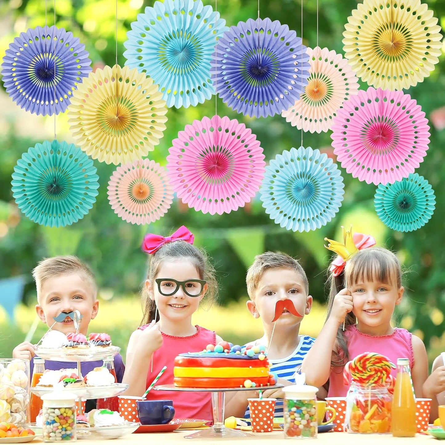 BestoFun 12PCS Paper Fans Hot Pink Party Decorations Tissue Paper Flowers Decorations Hanging Honeycomb Round Paper Fans Decoration for Girl Groovy Birthday Baby Shower Wedding