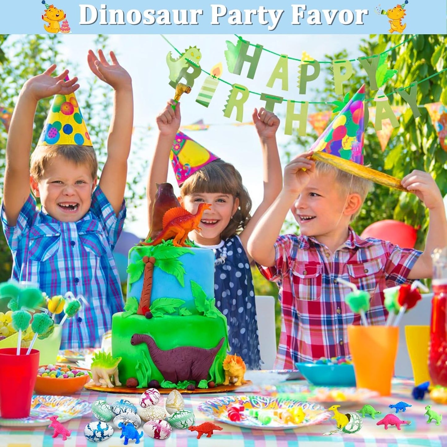 60 Pcs Hatching Dinosaur Eggs for Kids Party Favors, Easter Egg Filled with Toys Novelty Grow in Water Dino Eggs with Toys Inside Easter Basket Stuffers Birthday Gifts, Classroom Prize, Pinata Fillers