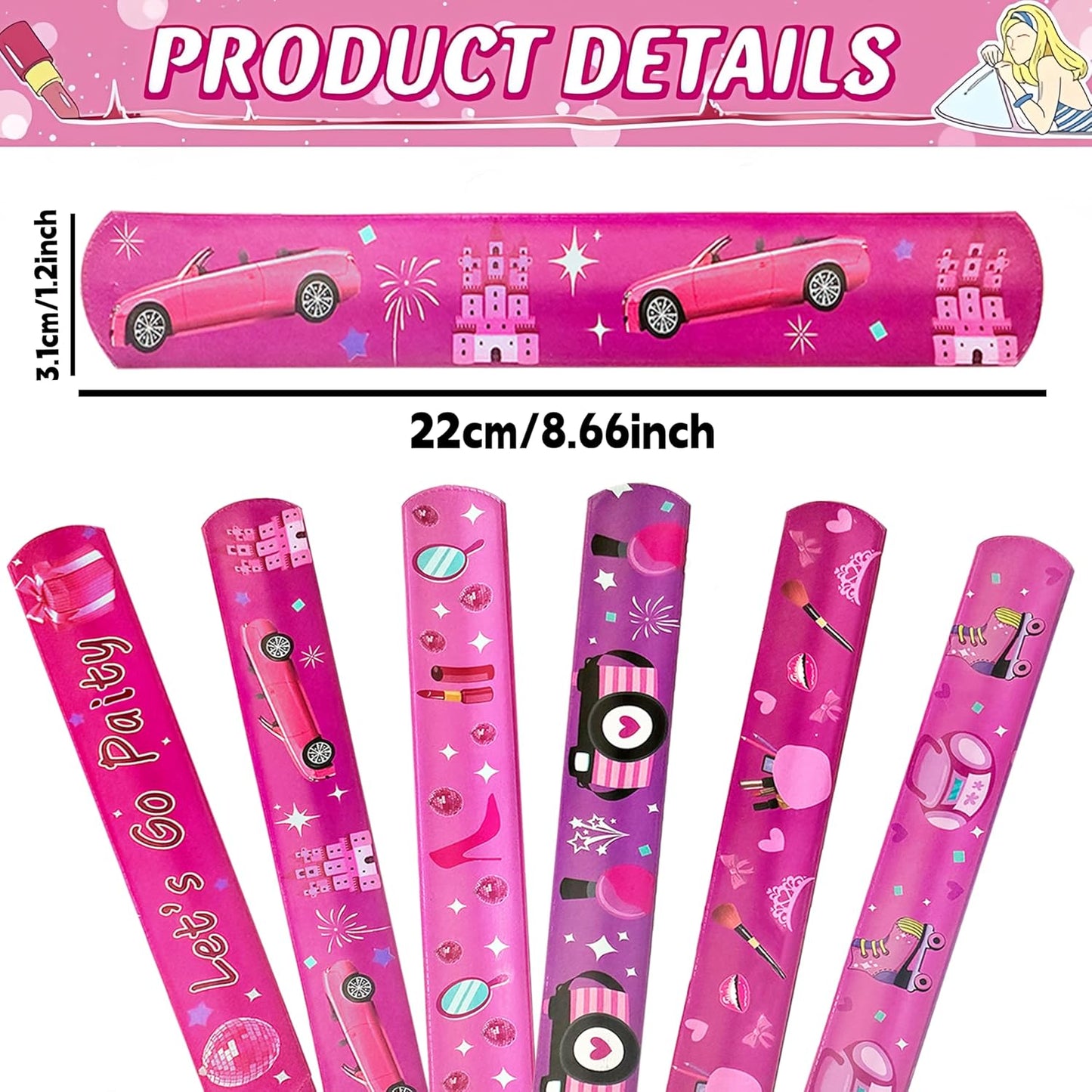 CZWXOXO 24 Pcs Race Car Party Decorations Favors Racing Bracelet Racing Wristbands Bracelet Checkered Slap Bracelets Dirt Bike Task Game Decorations Car Birthday Party Supplies
