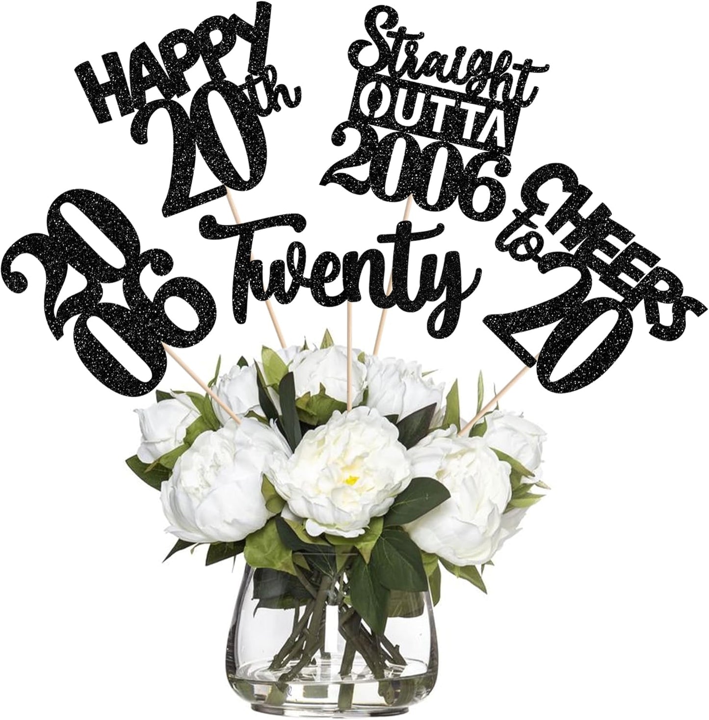 15 PCS 50th Birthday Centerpiece Sticks Fifty Happy 50th Straight Outta 1976 Table Flower Centerpieces Sticks Cheers to 50 Floral Decorations for 50th Birthday Party Centerpieces Supplies Black