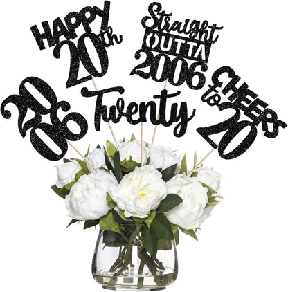 15 PCS 50th Birthday Centerpiece Sticks Fifty Happy 50th Straight Outta 1976 Table Flower Centerpieces Sticks Cheers to 50 Floral Decorations for 50th Birthday Party Centerpieces Supplies Black