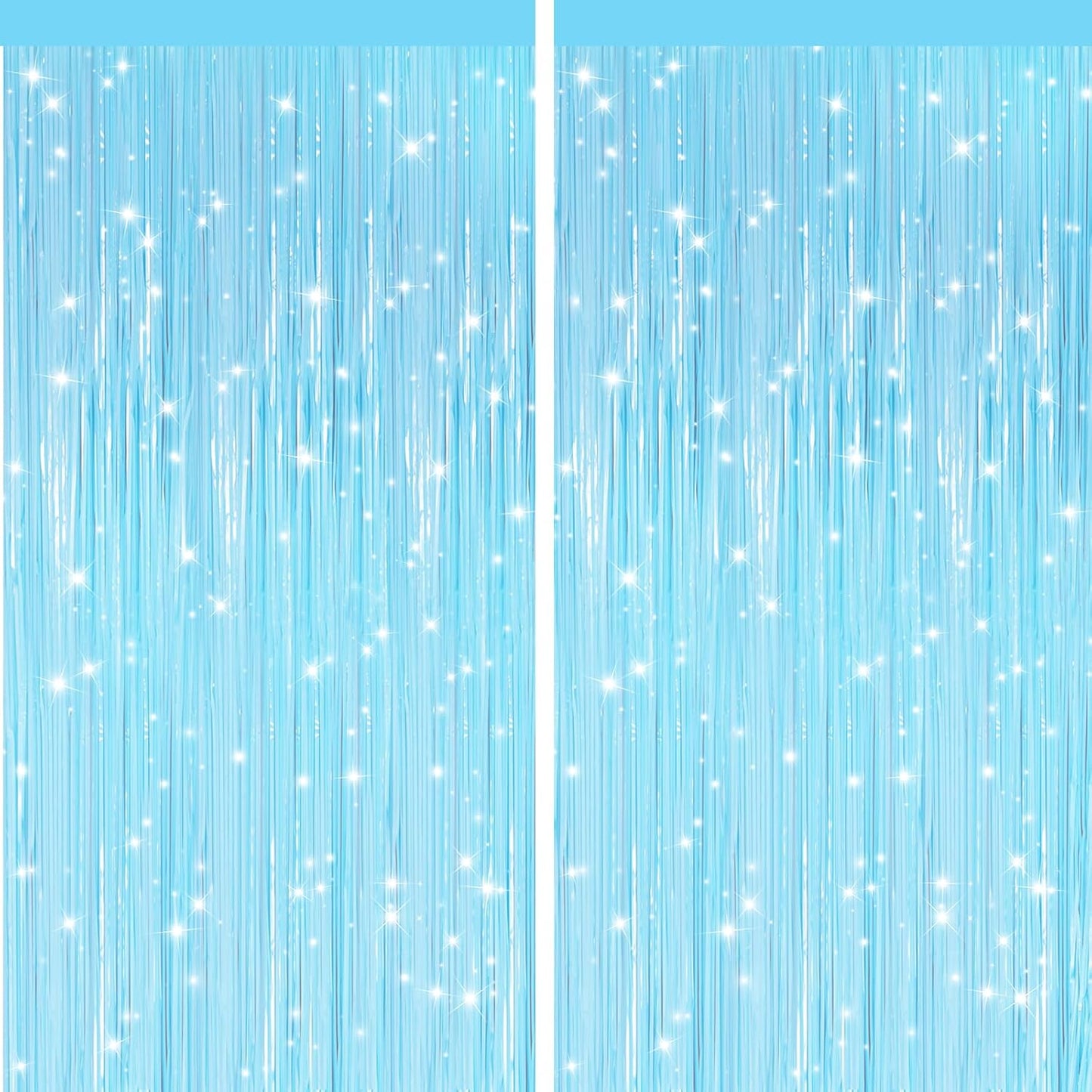 GCB 2Pack Black Metallic Tinsel Foil Fringe Curtains, Black Foil Curtain Backdrop, Photo Booth Props for Birthday Wedding Baby Shower Bachelorette Xmas Celebration Party Decorations Door Streamers