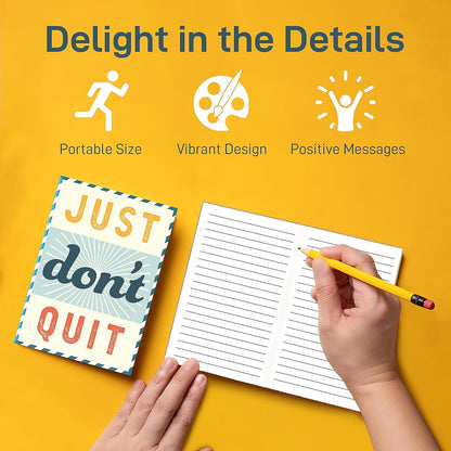 S&O Motivational Mini Notebooks Bulk Set w/12 Unique Messages, Inspirational Notebooks for Kids, tiny pocket journals Collection for Children, small Diaries Pack writing pads, 44 pages, 3.5” x 5”