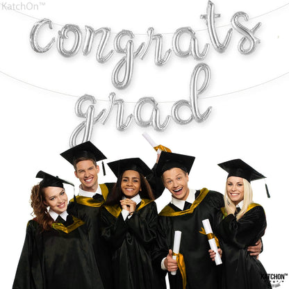 Graduation decorations 2026 | Rose Gold Congratulations Balloons - 16 Inch | Script Congrats Grad Balloons for Graduation Decorations Class of 2026 | Grad party decor, KatchOn