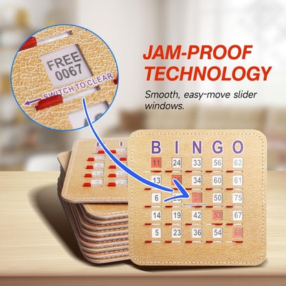GSE Games & Sports Expert Finger-Tip Bingo Master Board with Sliding Windows, Bingo Cardboard Calling Card