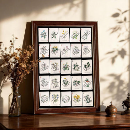 54 PCS Personalized Wedding Guest Book Alternative, Floral Wedding Guest Playing Cards Set with Wooden Openwork Storage Box, Wildflower Wedding Book Ideas, Guest Card Deck for Wedding Bridal Shower