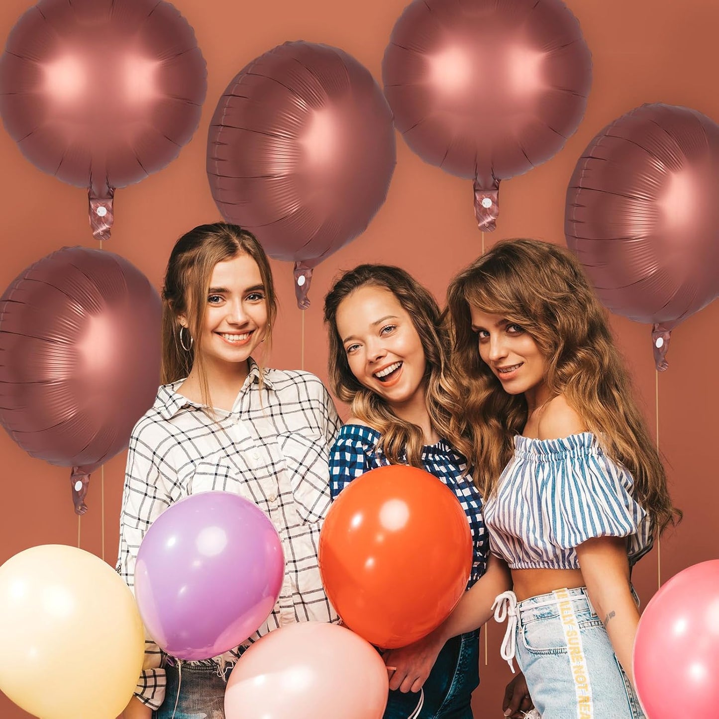 20 Pcs Black Round Shaped Balloons,18 Inch Round Foil Balloon,Giant Round Mylar Balloon Helium Balloons for Birthday Party Baby Shower Wedding Decorations (Black)