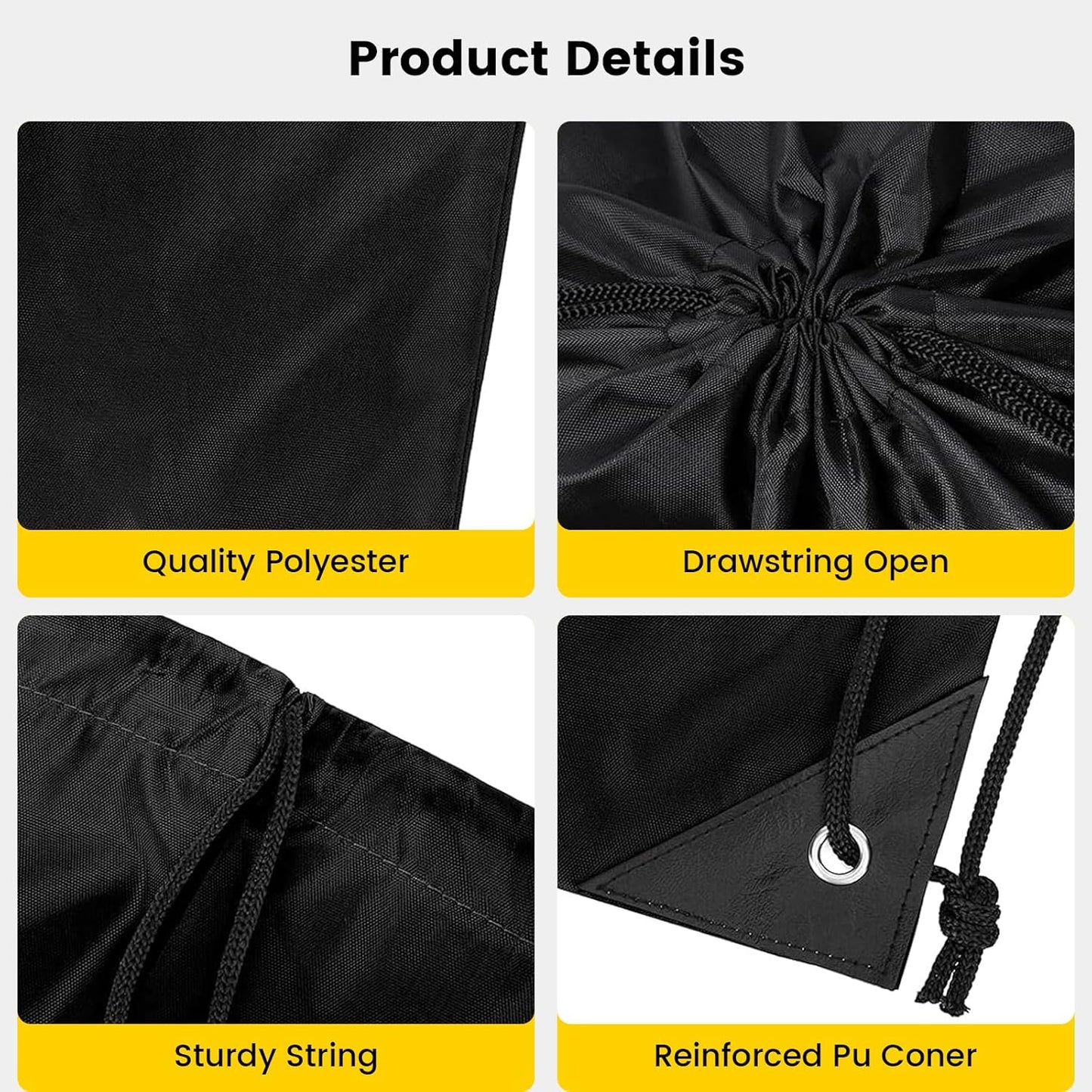 Vorspack 10 Pcs Drawstring Bags Bulk - Drawstring Backpack Draw String Back Bag for Gift, DIY, Party, Gym, Trip - 10 Colors