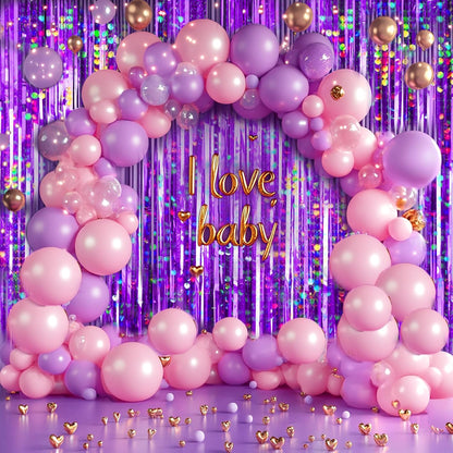 4 Packs Silver Foil Fringe Curtain, Silver Glitter Metallic Tinsel Backdrop for Birthday, Wedding, Baby Shower, Bachelorette, 70s 80s 90s Theme Disco Party, Iridescent Party Decorations Supplies