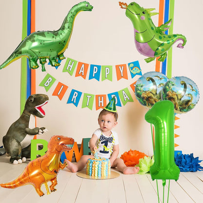 Dinosaur 5th Birthday Decorations, Dinosaur Birthday Party Decorations with Giant Inflatable Dinosaur Balloons 40 Inch Helium Foil Mylar Number 5 Balloons for Dinosaur Theme Birthday Party Decorations