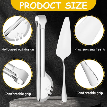 12 Pcs Gold Serving Utensils Set Include Stainless Steel Large Serving Spoons Slotted Spoons Forks Soup Ladle Pie Server - Metal Utensils for Parties Buffet Catering, Dishwasher Safe