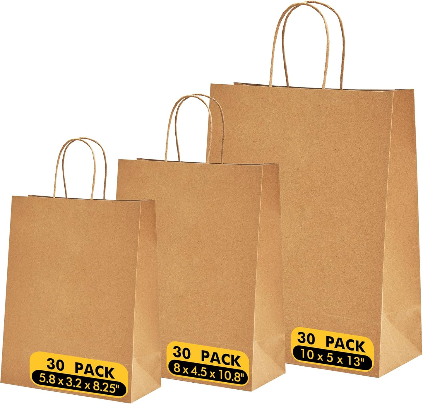 RACETOP 32 Pack Small Paper Gift Bags with Handles, 5.8"×3.2"×8.25" Kraft Paper Party Favor Bags Bulk for Kids Birthday, Baby Shower, Crafts, Wedding, Party Supplies (8 Colors)