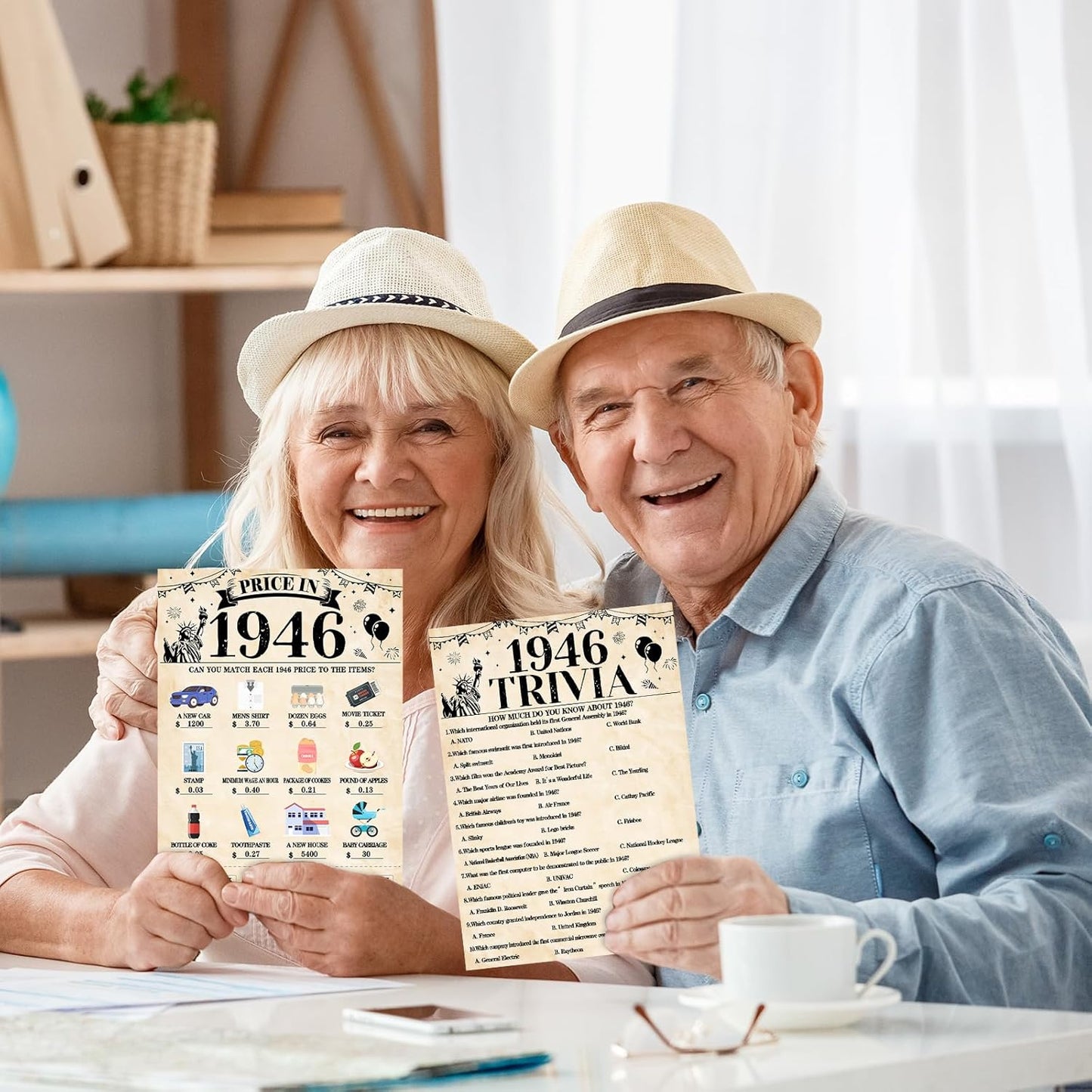 70Pcs 70th Birthday Party Games Born In 1956 Fun 1956 Trivia Music Slang Books Game Double-Sided Game Cards Vintage 70th Birthday Party Supplies for 70 Year Old Activity Anniversary Class Reunion