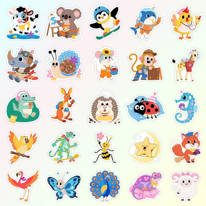 50PCS Smiling Stickers, Cute Water Bottle Stickers for Kids, for Teaching Rewards, Notebooks, Stationery, Luggage, Cartoon PVC Happy Stickers