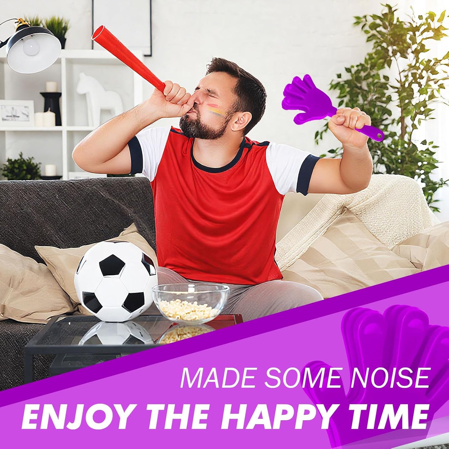 20 Pcs Hand Clappers Noisemakers 7.5 Inch Clappers Noisemakers Plastic Hand Clappers for Birthdays Game Football Sporting Events Cheers Supplies Dance Basketball Football Noisemakers(Purple)