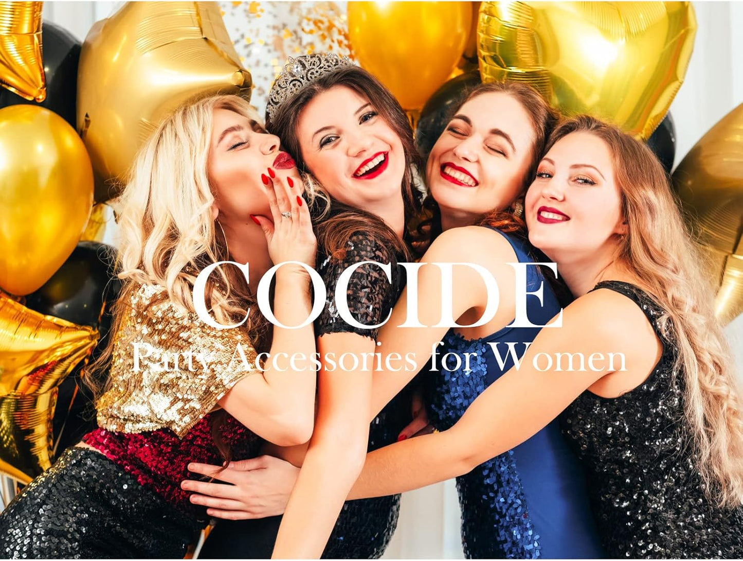 COCIDE Birthday Queen Sash & Rhinestone Tiara Set Gold Happy Birthday Crowns for Women Party Decoration Kit Rhinestone Headband for Women Glitter Crystal Hair Accessories for Cake Topper