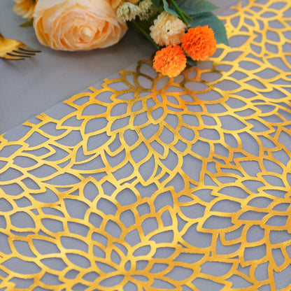 Snowkingdom 2 Pieces Gold Table Runner, Sequin Glitter Foil Metallic Thin Mesh Runner Roll 11"x108", Gold Table Decorations for Event Party, Wedding, Birthday Party, Christmas
