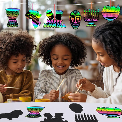 JULMELON 36 PCS Ocean Crafts, Rainbow Scratch Art Under The Sea Party Favors DIY Magic Color Summer Ocean Animals Scratch Cards for Summer Party Favors School Activities