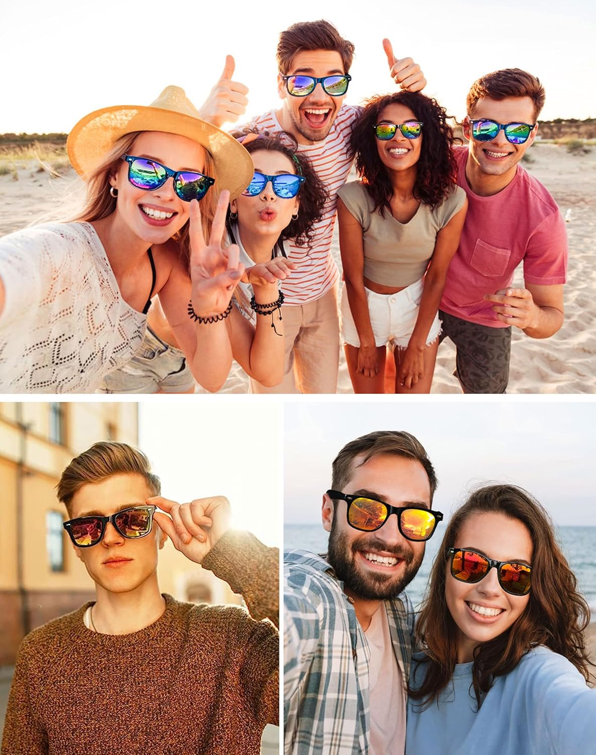 Party Sunglasses Bulk - Adult Retro Plastic Pack of 12 Vintage Sunglasses for Men Women - Party Favors