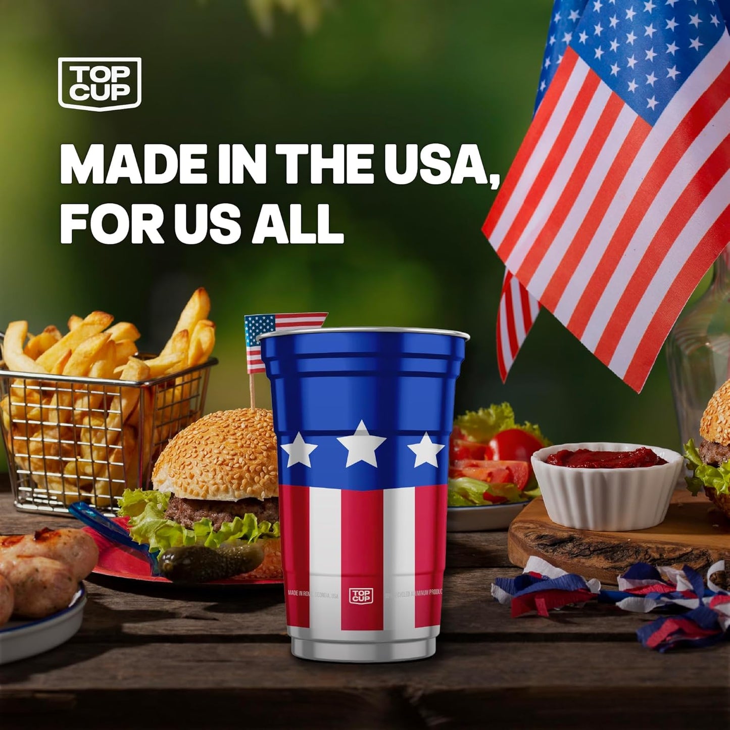 Top Cup – 16 Ounce, 30 Count, Reusable Aluminum Party Cups | Cold-Holding, Recyclable, Made in USA