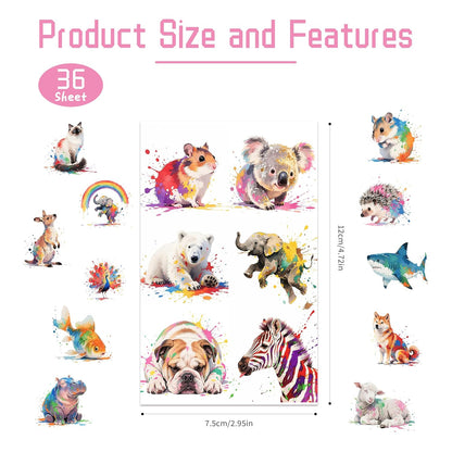 Tattoos for Kids, 350+ Mixed Styles (37 Sheets) Temporary Tattoos Stickers Set Gift for Girls and Boys, Space Dinosaur Animals Butterfly Tattoos for Kids Birthday Party Supplies