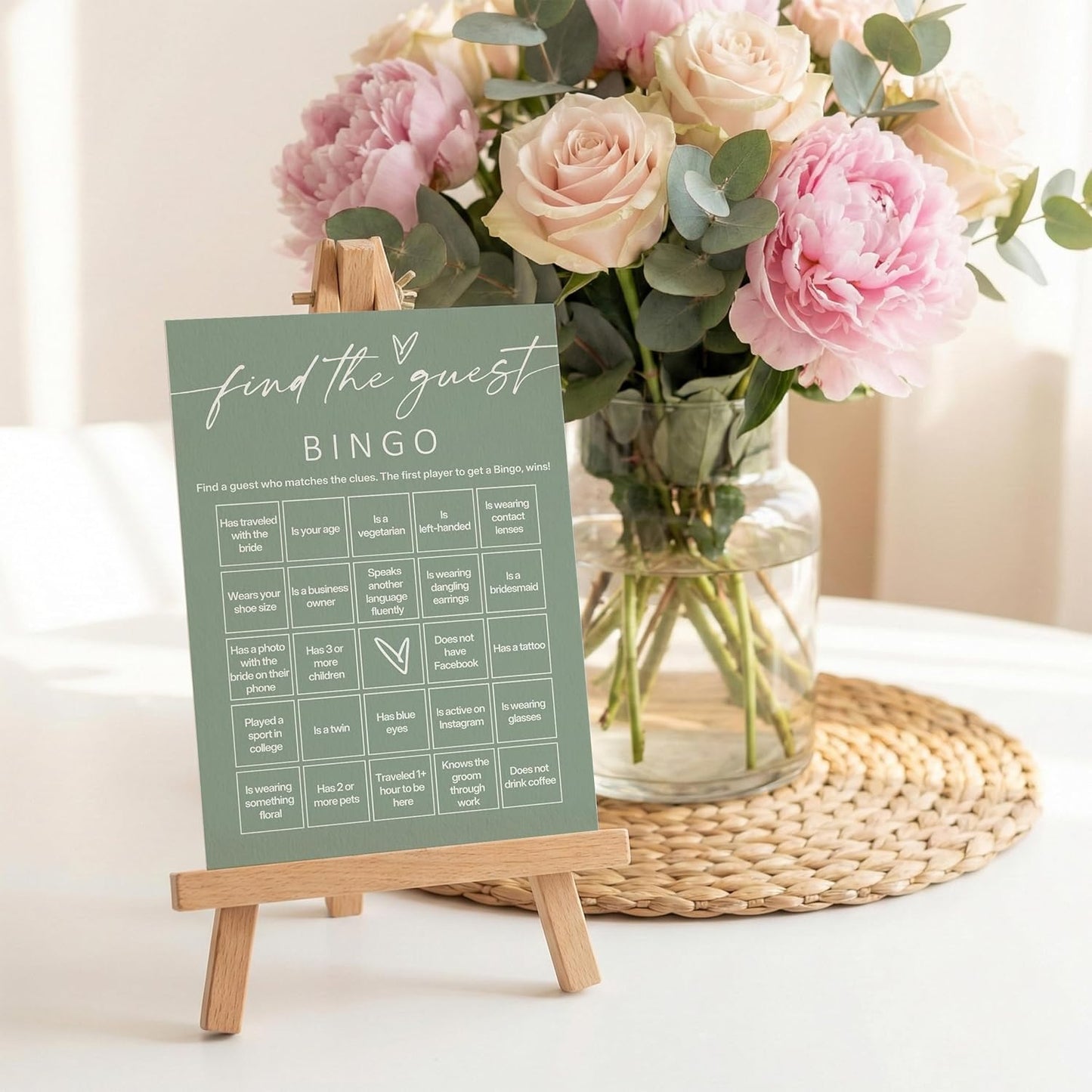 Minimalist Bridal Shower Bingo Cards, 25 Pcs Unique Bridal Bingo Game for Wedding Shower Parties and Guest Interaction - A01