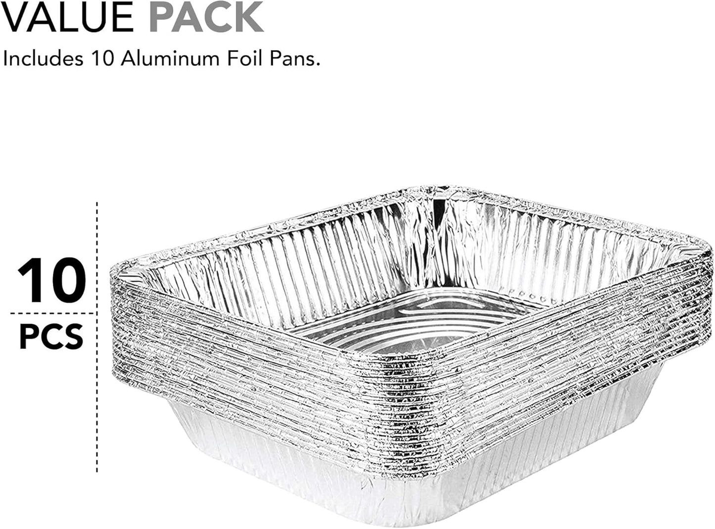 Stock Your Home Aluminum Pans 9x13 Disposable Foil Pans (30 Pack) - Half Size Steam Table Deep Trays - Tin Foil Pans Great for Cooking, Heating, Storing, Prepping Food