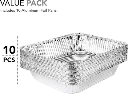 Stock Your Home Aluminum Pans 9x13 Disposable Foil Pans (30 Pack) - Half Size Steam Table Deep Trays - Tin Foil Pans Great for Cooking, Heating, Storing, Prepping Food