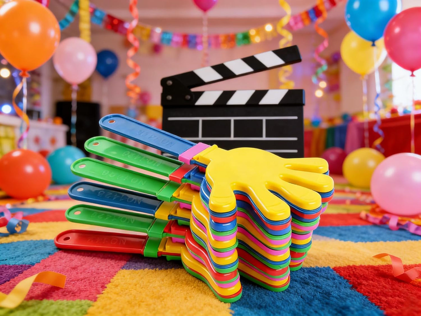 10 Pcs 11 Inch Hand Clappers Noisemaker Noise Maker Colorful Large Noisemaker Plastic Clapper Noisemaker for Basketball Footbal Sporting Events Festival Birthday Cheers Supplies for Kids 3+