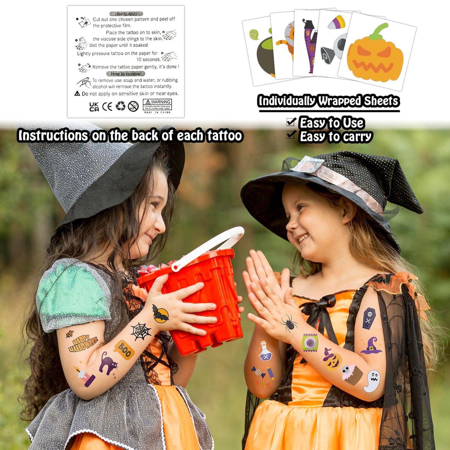 Partywind 408 PCS Kids Tattoos for Party Supplies, Individually Wrapped Sheet Temporary Tattoos Stickers for Kids Goodie Bag Stuffers, Fun Birthday Party Favors - Mixed