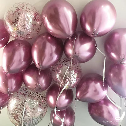 KIRIKOU Pack of 24 Pieces Confetti Balloons 12 Inch Latex Party Balloons for Party Decorations, Wedding, Engagement, Bridal, Birthday and Shower (Black)