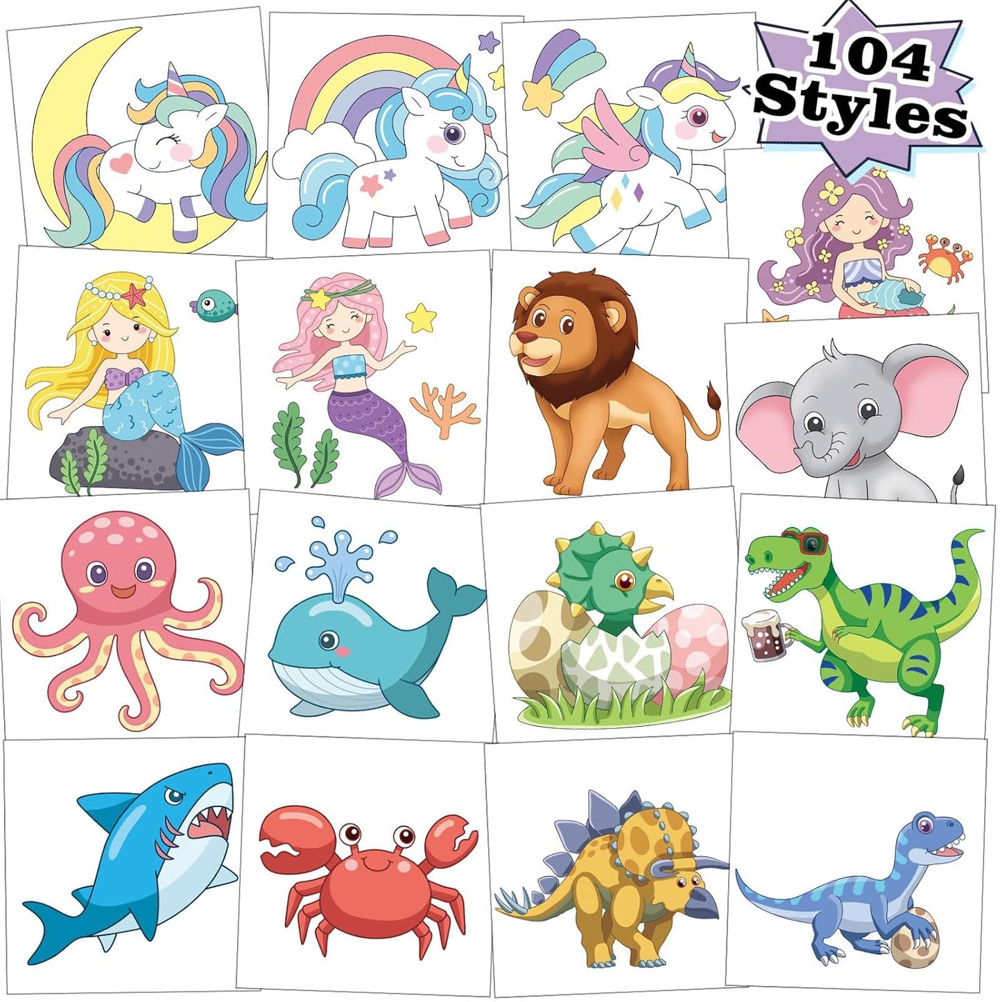 104 PCS Monster Truck Temporary Tattoos for Kids Party Supplies, Individually Wrapped Monster Truck Fake Tattoos Temp Tattoo Stickers for Boys Girls Birthday Party Favors Decorations Activities