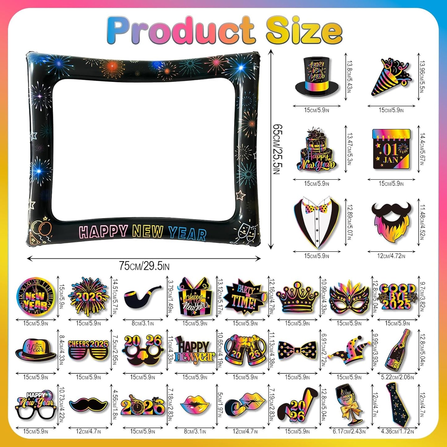 Hawaiian Photo Booth Props & Inflatable Frame, 30Pcs Luau Photobooth Props with Large Inflatable Inflatable Selfie Picture Frame for Summer Tropical Aloha Luau Party Selfie Supplies
