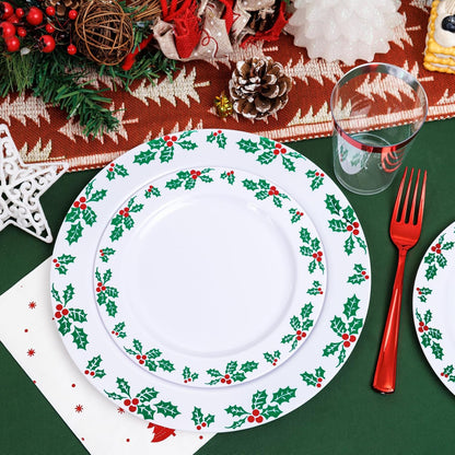 350 Pieces Black and Gold Plastic Plates with Disposable Silverware, Include 50 Dinner Plates 9”, 50 Dessert Plates 6.3”, 50 Black Cups 9 OZ, 50 Pre Rolled Napkins for Wedding Party Graduation