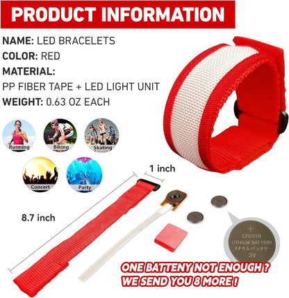 KIRALUMI 8 PCS LED Glow Bracelets, Light Up Bracelets for Kids Adults - Christmas Glow in The Dark Party Bracelets Favors Supplies for Concerts, Festivals, Game Prizes, Sports, Rave Accessories.