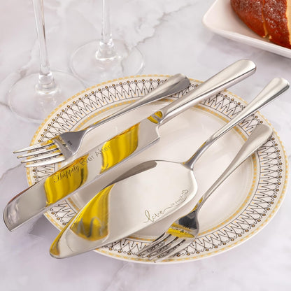 Wedding Cake Knife and Server Set, Mr and Mrs Champagne Flutes With Sliver Cake Cutting Set For Wedding Bridal Shower Gifts
