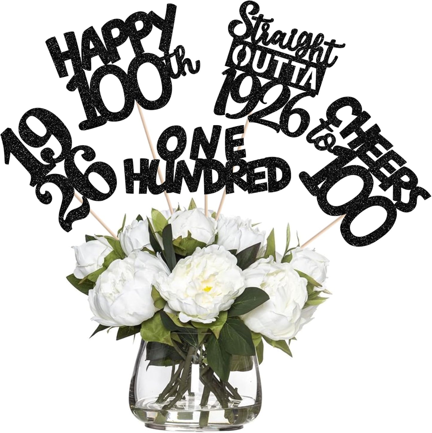 15 PCS 50th Birthday Centerpiece Sticks Fifty Happy 50th Straight Outta 1976 Table Flower Centerpieces Sticks Cheers to 50 Floral Decorations for 50th Birthday Party Centerpieces Supplies Black