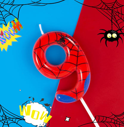 PHD CAKE 2.76 Inch Number 3 Spider Birthday Candles, Spider Cartoon Themed Number Candles, Cake Number Candles, Party Celebration