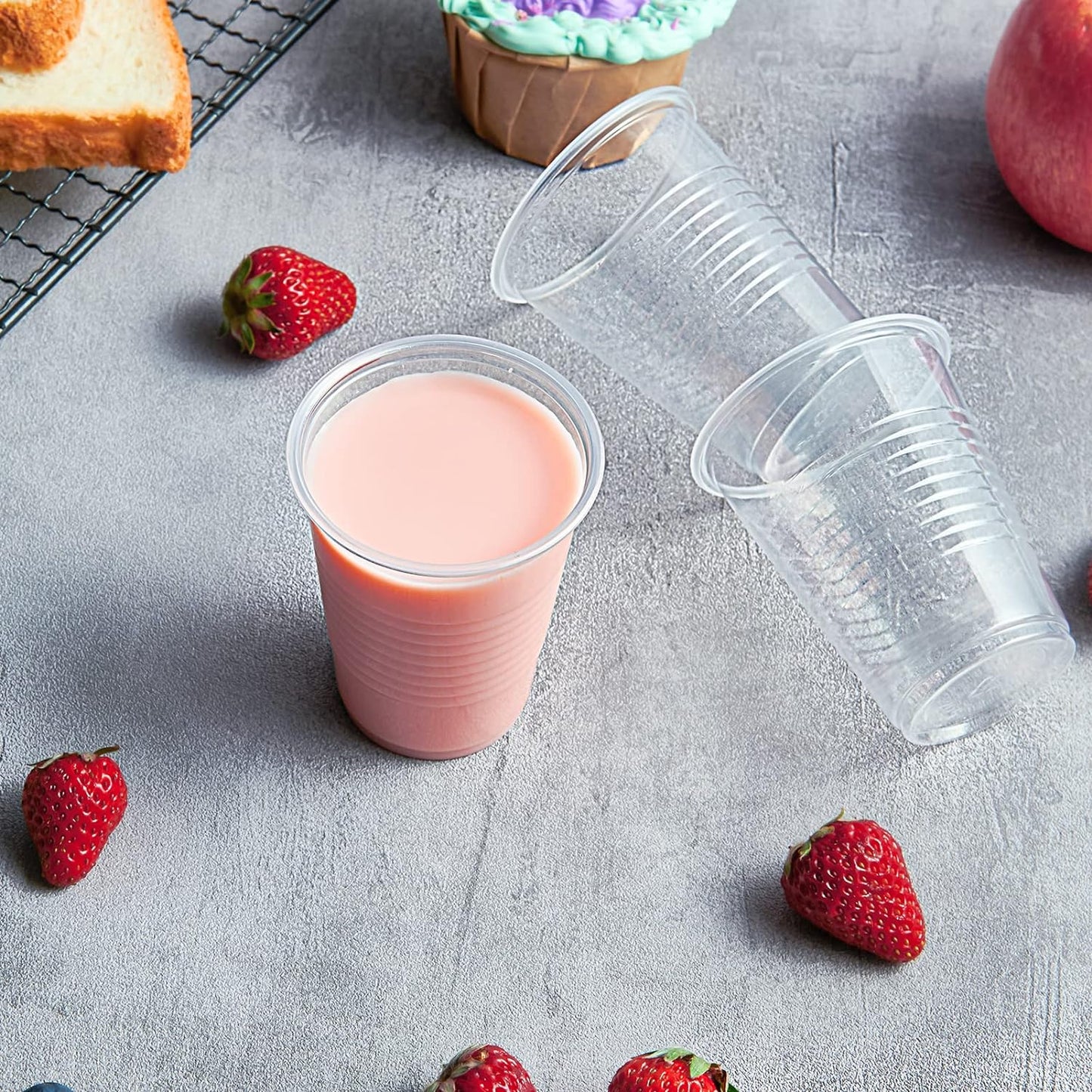 Lilymicky 500 Pack 9 oz Clear Plastic Cups, Disposable Drinking Cups, Plastic Party Cups for Birthday Parties, Picnics, Ceremonies, and Any Events