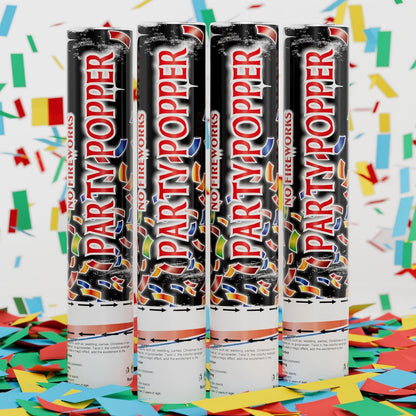 4 Pack Gold Confetti Cannon Poppers, Confetti Shooter, Party Popper for Celebration, Birthday, Graduation, New Year's Eve Party （Gold）