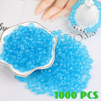 1000Pcs Glow in The Dark Pony Beads 9mm Plastic Kandi Beads Bulk for Friendship Bracelet Necklace Craft Jewelry Making Beads for Hair Braids 9 Color