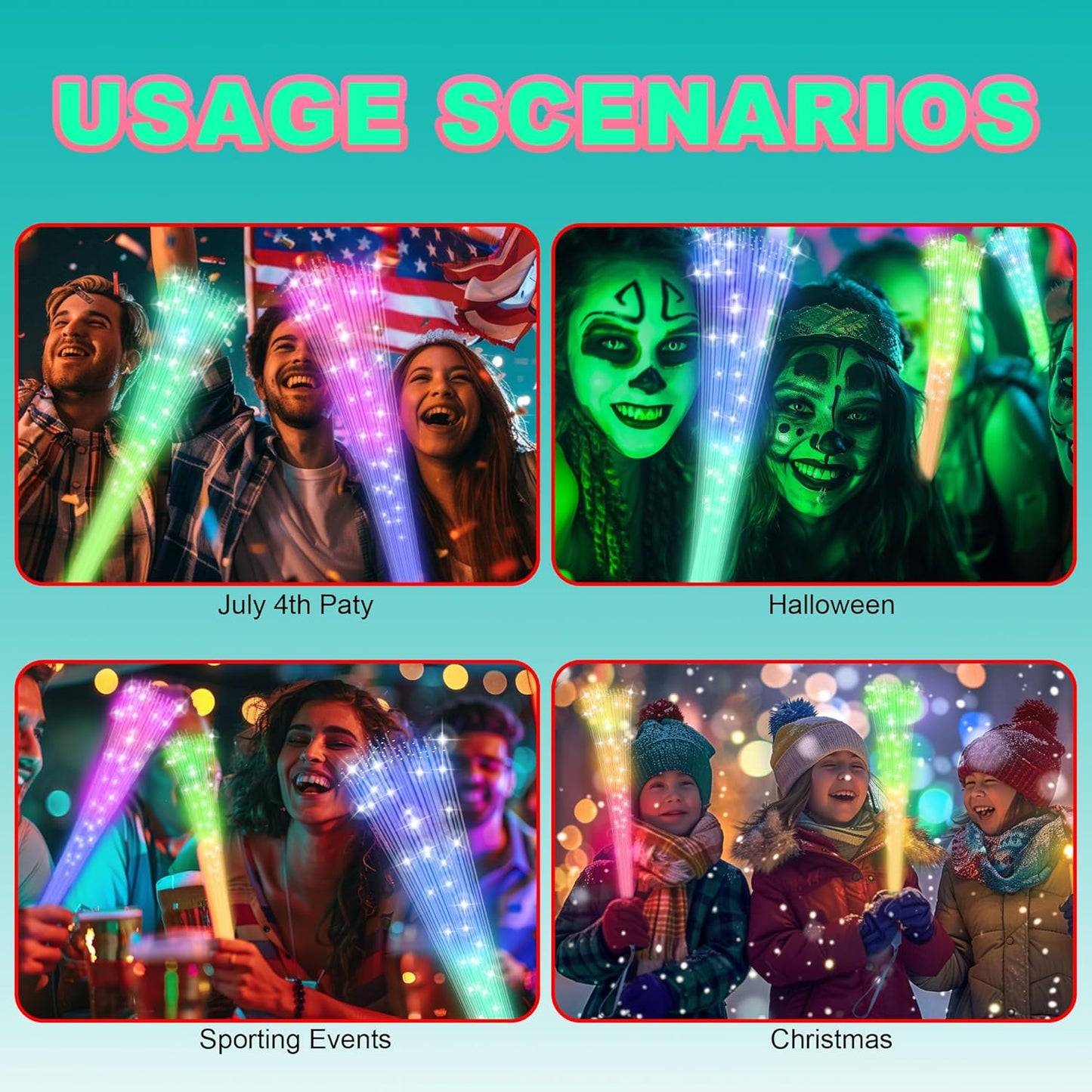 24 PCS Fiber Optic Wand,Glow Fiber Optic Wands,Glow in The Dark Party,Glow Wands led Light up Party Favors for Wedding,neon Party,New Year Party Favors,Halloween,Christmas,Bar DJ