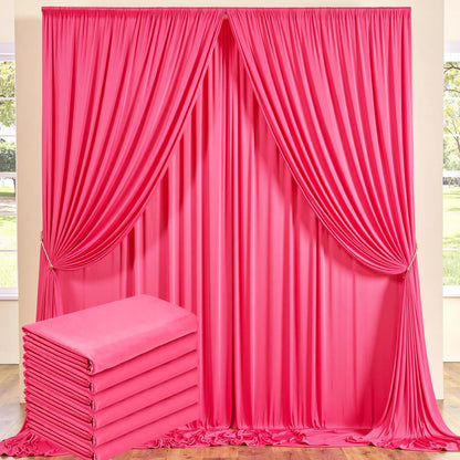 10 ft x 10 ft Wrinkle Free White Backdrop Curtains for Wedding Parties, Polyester Photography Backdrop Drapes for Birthday Parties Stage Backdrop Stand, 2 Panels 5x10FT Background Curtains