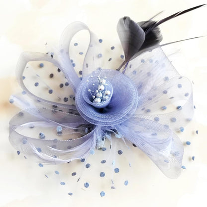 Fascinators Hat Women Tea Party Headband Flower Cocktail Mesh Feathers Hair Clip Kentucky Derby Hat Wedding