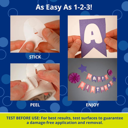 Glue Dots, All Purpose Dots, Permanent, Multi-Surface, Double-Sided, 1/2", .5 Inch, 900 Dots, DIY Craft Glue Tape, Sticky Adhesive Glue Points, Liquid Hot Glue Alternative, Clear, 3 Pack